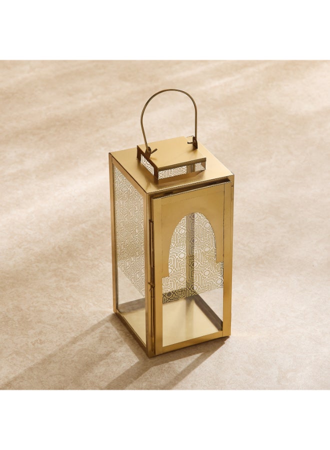 Home Box Skyline Mirage Metal Lantern with Glass - 15x15x33 cm - Image 3